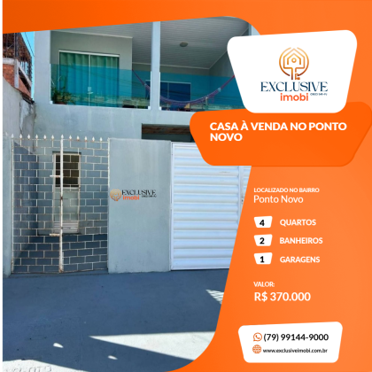CASA À VENDA NO PONTO NOVO