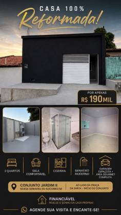 CASA 100% REFORMADA À VENDA NO CONJUNTO JARDIM ll