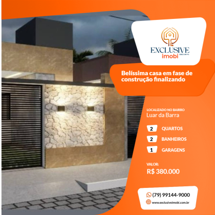 Belíssima casa em fase de construção finalizando