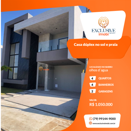Casa dúplex no sol e praia