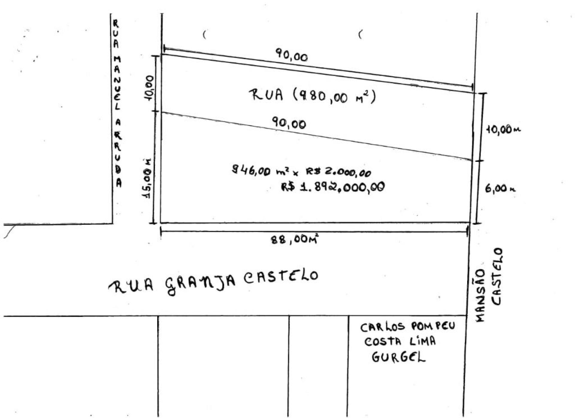 Terreno à venda, 1892 m² por R$ 1.130.000,00 - Messejana - Fortaleza/CE