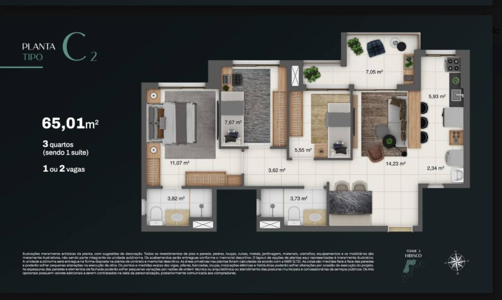 Bothanic Residence - Apartamento com 3 quartos à venda, 65 m² por R$ 780.000 - Engenheiro Luciano Cavalcante - Fortaleza/CE